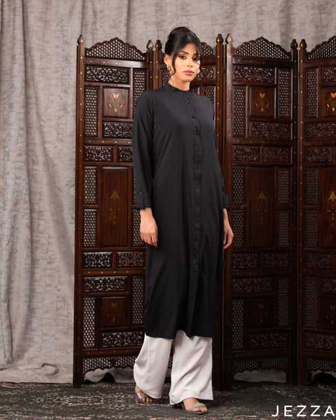 Elegant Button-Down Midi Top 61901